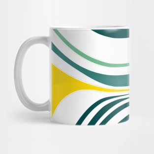 Spiral Green Yellow Abstract art Mug